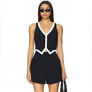 Amanda Uprichard Black and White Jumpsuit